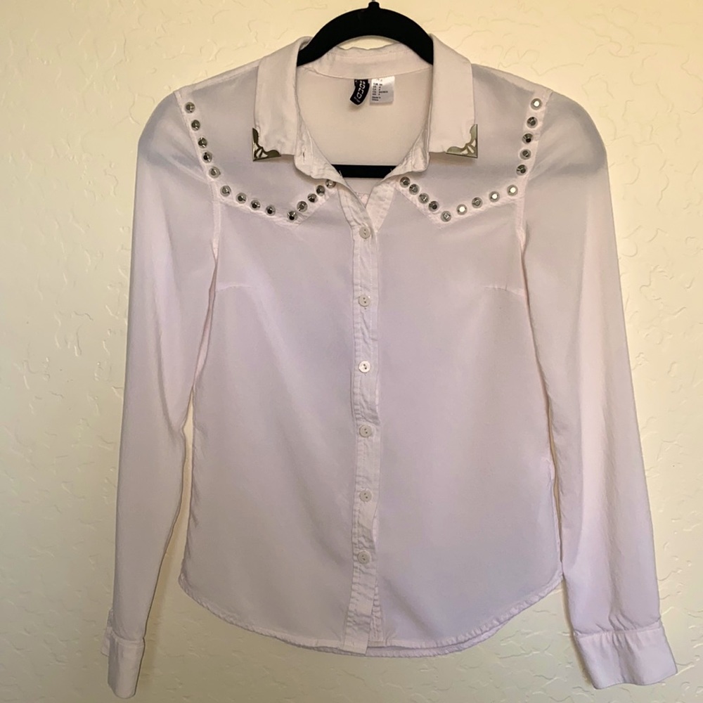 Divided button down long sleeve